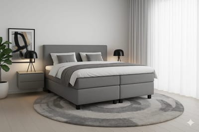 Boxspring DreamLux - 180x210 Compleet - Grijs Glad - BalBedden