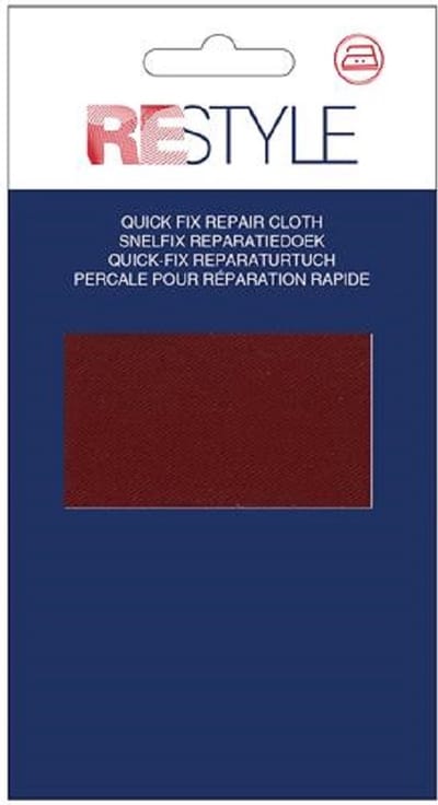 Restyle Strijkbaar Reparatiedoek Bordeaux Rood - 11 x 36 cm