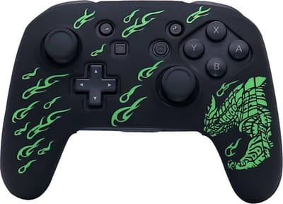 Silicone Hoes / Skin geschikt voor Nintendo Switch Pro Controller - Green Dragon
