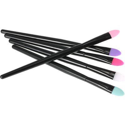 Handige 5-delige Siliconen Make-up Kwasten Set Cosmetische Oogschaduw Kwasten Gereedschap Kit veelkleurig