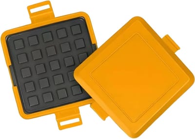 Magnetron Wafelijzer - Sandwichmaker Panini Pers - Ontbijt Maken - Antiaanbaklaag Snel - 17 x 14 cm - Oranje