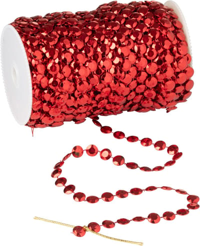 J-Line slinger rol 30M Parels - kunststof - rood