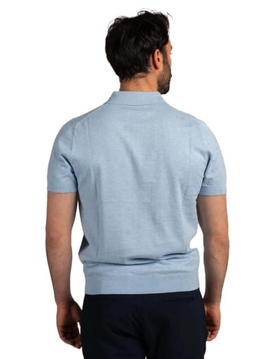 New Zealand poloshirt korte mouw lichtblauw