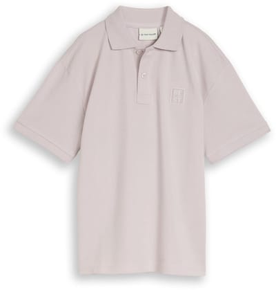 Tom Tailor - Oversized piqué poloshirt - Maat 152 - dusty greyish lilac