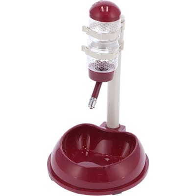 Pet Lift Fontaine à Boire Nourriture Alimentation Automatique Distributeur d'Eau pour Chiens et Chats Marron white