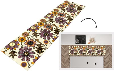 Keukenloper - Loper keuken - Bloemen - Bohemian - Vintage - Cartoon - 200x50 cm - Keukenloper vinyl