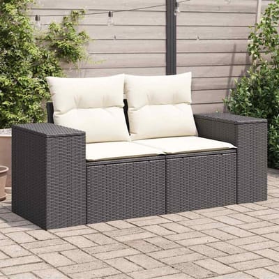 Tuinbank met kussen - Loungebank buiten - Ontspannen in tuin - Opbergruimte met zak