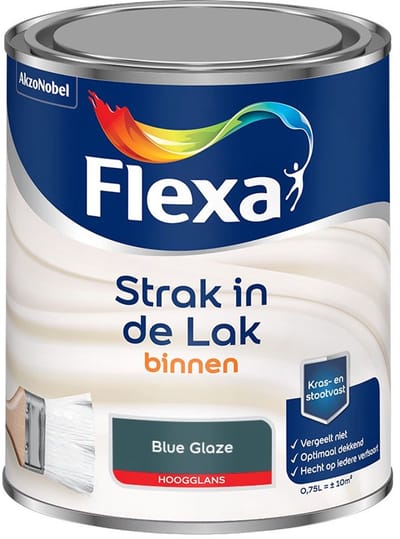 Flexa - Strak In De Lak Binnenlak Hoogglans - Blue Glaze - Mengverf - 750 Ml