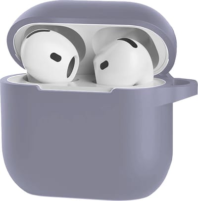 Hoesje - Geschikt voor Apple AirPods 4 - Siliconen Hoes met Clip - Silicone Case Cover - Lila