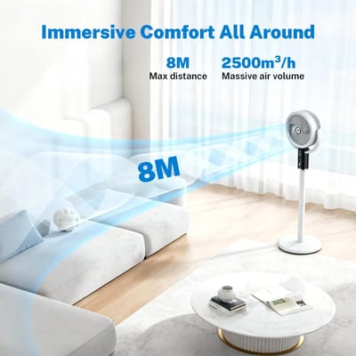 Wentinkmo Torenventilator - Elektrische Ventilator Luchttuurbine -vloerventilator Verstelbare