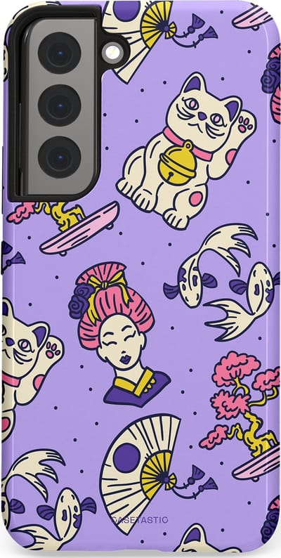 Casetastic Hoesje Geschikt voor Samsung S22 - Stijlvolle Beschermende Duo-layer Case - Bonsai