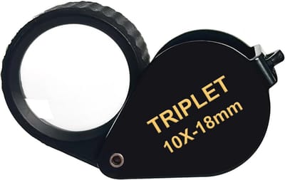 Illuminated Jewelers Loupe Magnifier - 10X Foldable 18mm Optical Glass Lens with Lanyard Hole for Gems, Jewelry, Coins, and Stamps