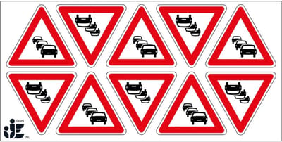 Pas op file sticker - J33 | 5 cm - 10 stuks per vel