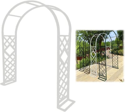 Tuinboog - Rozenboog Trellis - Planten Ondersteunen - Weerbestendig Staal - 320cm Breed - Wit