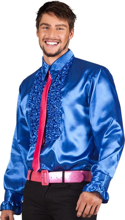 Boland - Shirt Party blauw (L) - Volwassenen - Danser/danseres - 80's & 90's - Disco