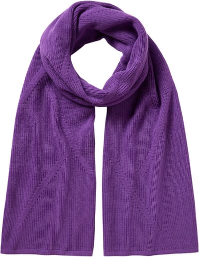 FALKE Selection Structured sneldrogend warm wol wintersjaal unisex purper - maat ONESIZE
