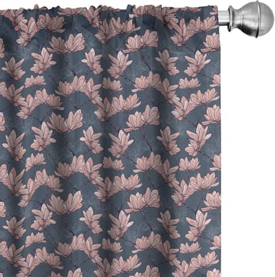 ABAKUHAUS Microvezel Voorhangen 2x75x175 cm – Donkerblauw Coral