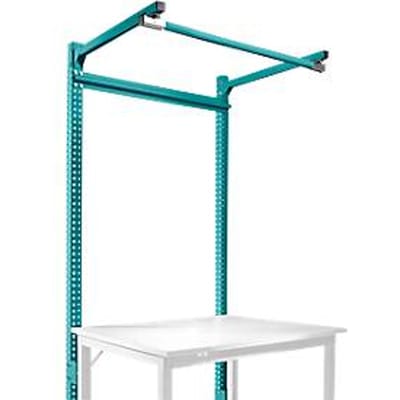 Opbouwframe met giek, Basistafel SPECIAAL werktafel-/werkbank UNIVERSAL/PROFI, 1250 mm, waterblauw