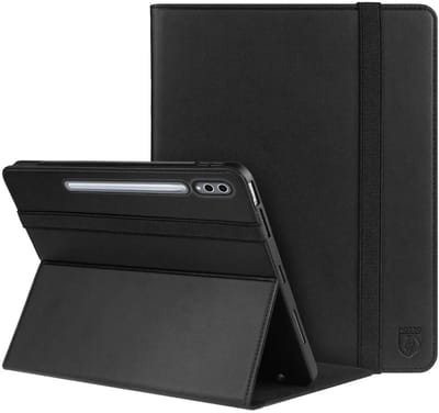 Rosso Element Hoes Geschikt voor Samsung Galaxy Tab S10 Ultra | Book Case | Volledige bescherming | Elastische band | Sleep/Wake functie | Met Penhouder | Verstelbare standaard | Zwart
