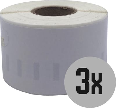 DULA Dymo Compatible labels - Wit - 99018 - S0722470 - Smalle orderneretiketten - 3 rollen - 38 x 190 mm - 110 labels per rol