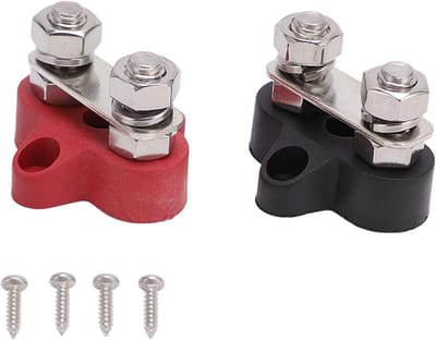 Accuklemmenblok - Pool Connectors - Stroom Verbinding - Dubbele Aansluiting - 12V 24V - Zwart