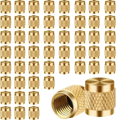 Ronde 1/4 inch flensdop voor eenvoudige installatie, 50 stuks, geschikt voor HVAC-systemen, koelkasten en fabrieken, met messing en neopreen O-ring afdichting