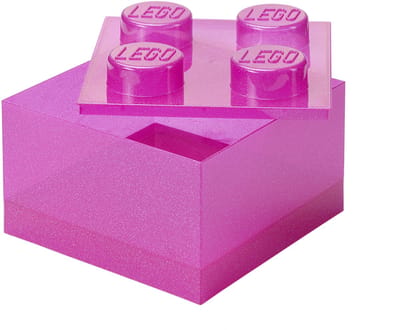 Opbergbox Brick 4 met Deksel Glitter Medium Violet.