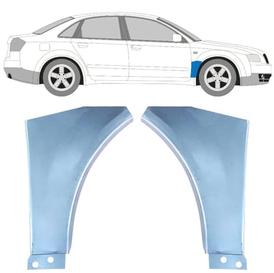 Reparatiepaneel voorspatbord voor Audi A4 B6 2000-2004 / Links + Rechts / Set