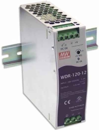 Mean Well WDR-120-24 DIN-rail netvoeding 24 V/DC 5 A 120 W Aantal uitgangen: 1 x Inhoud: 1 stuk(s)