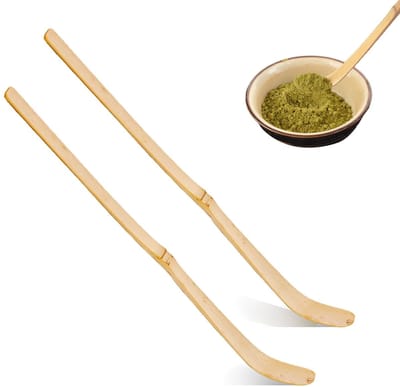 Dailygoods- Chashaku handgemaakte bamboe lepel - 18 cm - 2 stuks - duurzaam - voor theeceremonie - voor matcha-thee - nauwkeurige dosering