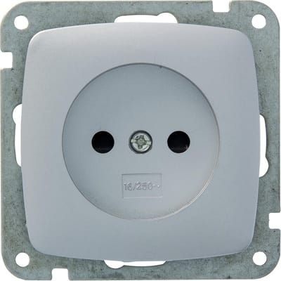 PLIEGER inbouw wandcontactdoos | Aurora | zonder randaarde | aluminium - zilver