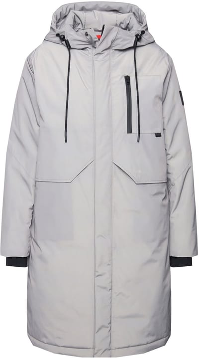 Ulla Popken - Dames - HYPRAR functionele mantel waterdicht gerecycled ritszak - Medium grijs - Maat 58+