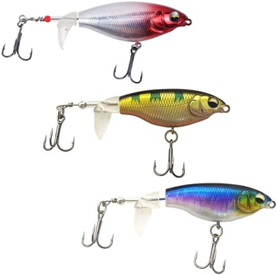 Dailygoods- Visaas 3 Stuks Drijvend - Whopper Plopper - Baarsaas - Oppervlakteaas - Zoet/Zout Water - Duurzaam ABS-Materiaal - Kunstaas