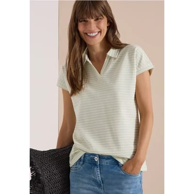 Poloshirt met korte mouwen en gestreept patroon