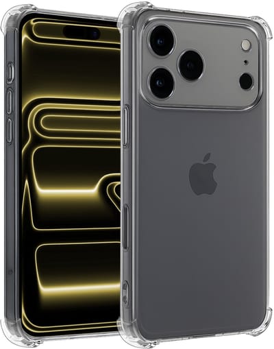 Hoesje - Geschikt voor Apple iPhone 17 Pro - Sterk & Shockproof - Siliconen Case - Back Cover - Telefoon Hoes Shock Proof - Telefoonhoesjes - Transparant