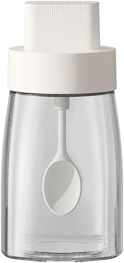 Set van 1 - 230 ml keukenkruidenpot - intrekbare lepel - sterke luchtdichtheid - wit