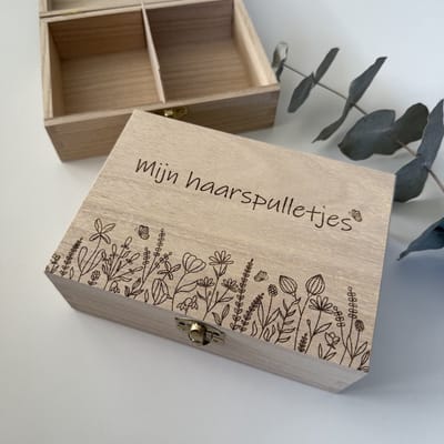 Bewaarkistje haarspulletjes – wilde bloemen