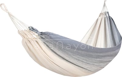Naya Nayon Hangmat Uncarved Grey Dubbel (2-persoons) - 160 x 380 cm - 100 % katoen - handgemaakt in Ecuador