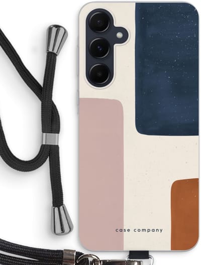 Case Company® - Hoesje met koord geschikt voor Samsung Galaxy A55 hoesje met Koord - Geo #5 - Telefoonhoesje met Zwart Koord - Bescherming aan alle Kanten en Over de Schermrand