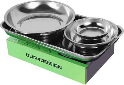 Magnetische Gereedschapslades Set - 4-delig voor Mechanica - Roestvrij Staal Heavy Duty - Vierkant en Ronde