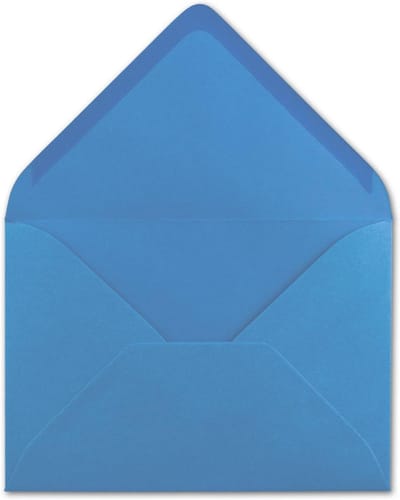 DIN B6 Enveloppen hemelsblauw - 125 x 175 mm - Natte kleeflaag - Klassieke wenskaartsluiting - 80 g/m² - Mat - Voor uitnodigingen & groetkaarten