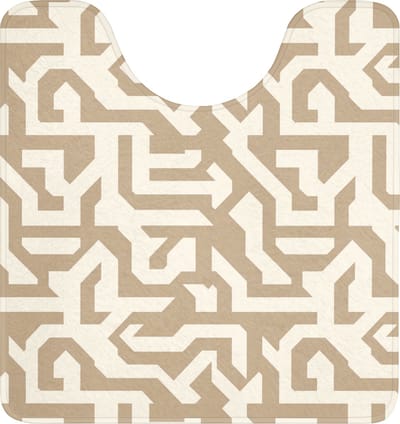 WC mat met uitsparing 55x60 cm - Antislip - Modern - Abstract - Beige - Toiletmat met uitsnijding - Vloermat - Douchemat - Toilet tapijt - Toiletmatten