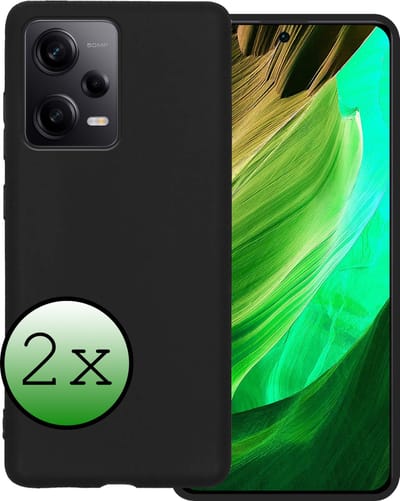 Hoesje 2 Stuks - Geschikt voor Xiaomi Redmi Note 12 Pro - Sterk & Shockproof - Case Siliconen - Back Cover - Telefoon Hoes - Zwart