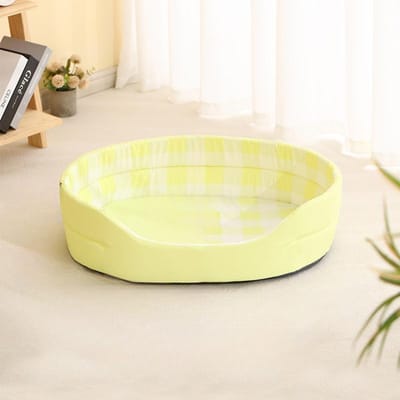 Tapis de niche amovible et lavable pour animaux de compagnie, universel pour toutes les saisons, niche fraîche pour chiens de petite et moyenne taille, lit ovale pour chien, berceau Teddy M 55*44*15cm