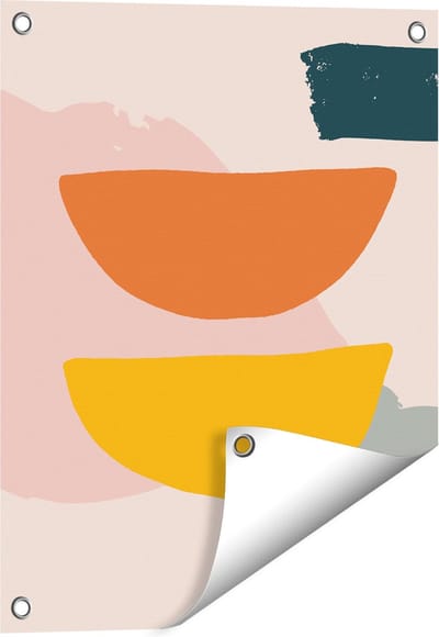 Gards Tuinposter Abstracte Kunst in Scandinavische Stijl - 40x50 cm - Tuindoek - Tuindecoratie - Wanddecoratie buiten - Tuinschilderij