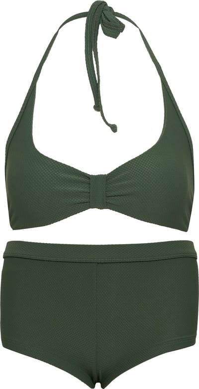 Bikini hipster broekje en haltertopje Olijfgroen 140-146