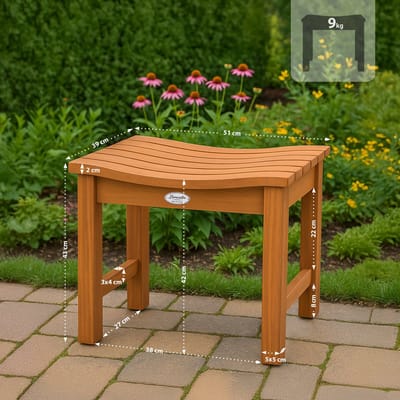 CLP Bibury Kruk - Hocker - voor buiten - voetenbankje - duurzaam voor tuin, terras en balkon - teak