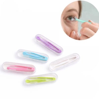 5 Stuks Contactlensgereedschap - Verwijderaar en inbrenger - Voor thuisgebruik en op reis - Siliconen zachte contactlensverwijderaar- Met opbergetui - LOUZIR