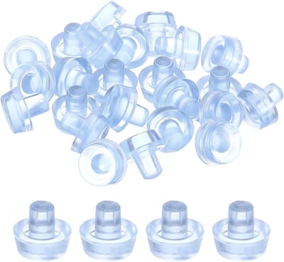 76pcs Rubber Stop Dampers met Handvat - 6mm Rubber Schokdempers en Meubelbuffers voor Tuinmeubelen, Transparant en Duurzaam