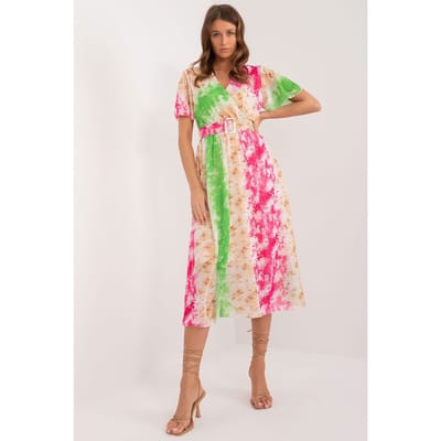 Tropical Fringe Wrap Dress - Fuchsia / One Size